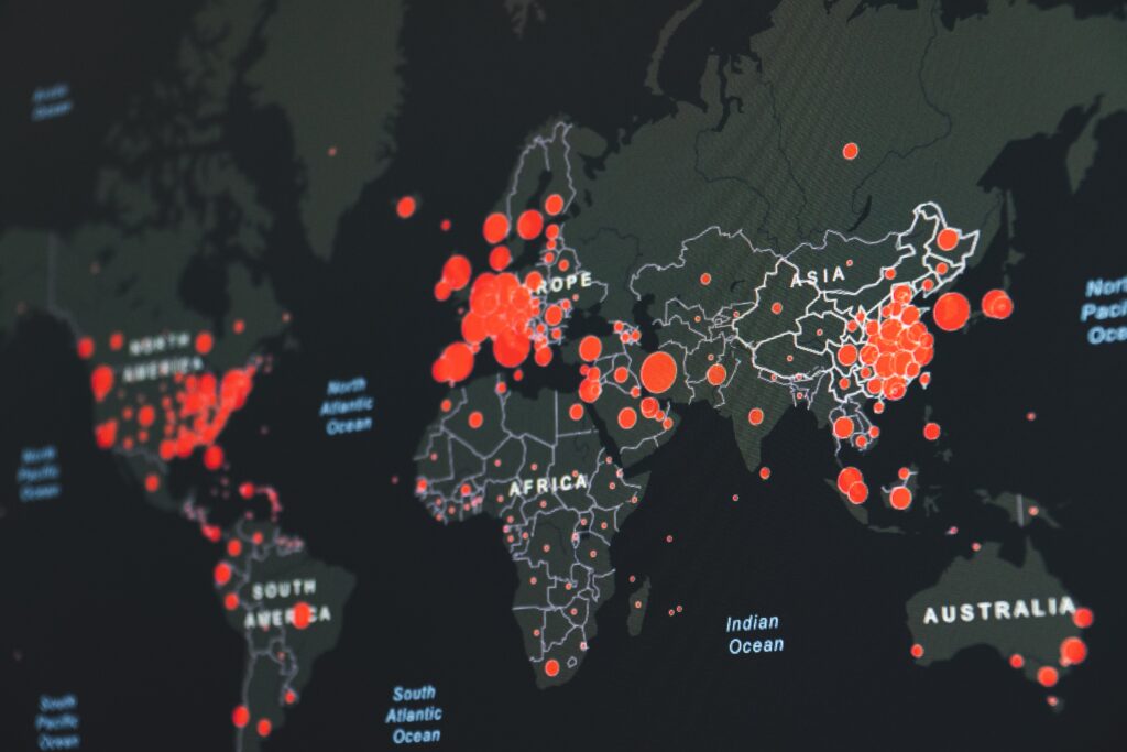 Map of Covid-19 outbreaks - a global pandemic