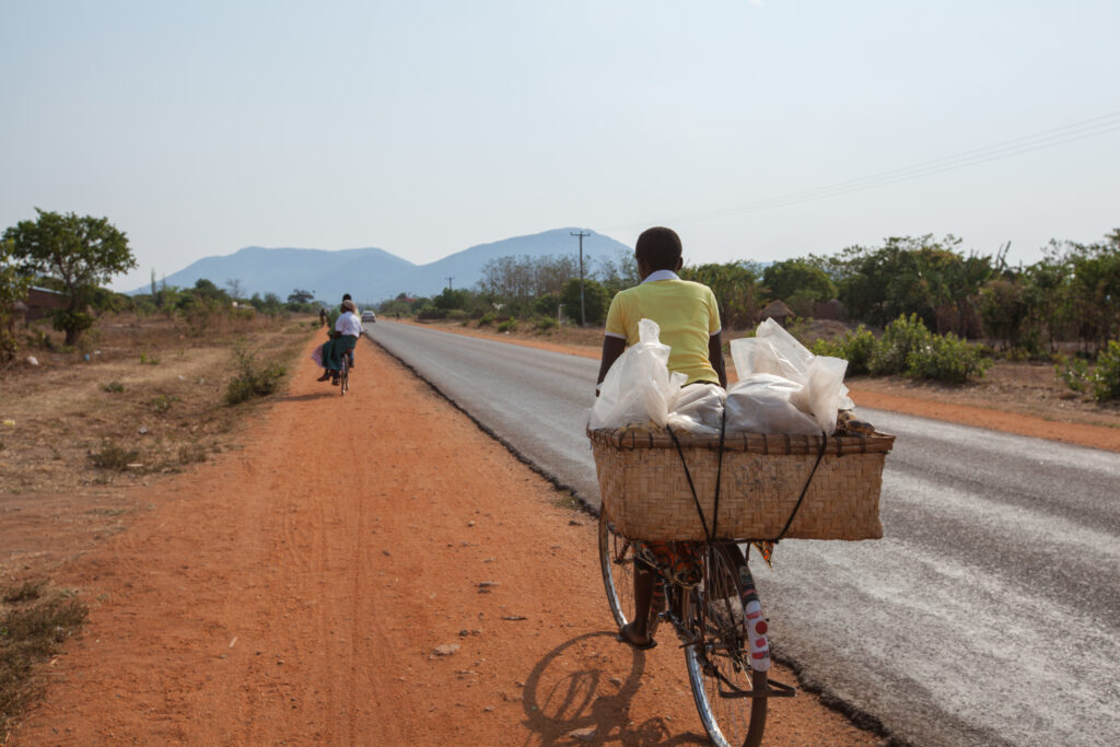 bicycle taxi, a main method of transport in Zambia